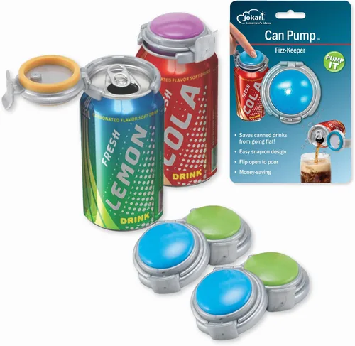 Vista 8 de Jokari Bomba de Lata de 2 Clicks y Salvador de Carbonación para latas de soda de 12oz y cerveza Mantiene las bebidas efervescentes frescas