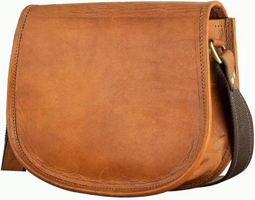 Vista 9 de Bolsa de sillín para mujer, bolsos cruzados de cuero genuino para mujer, cartera para mujer, bolsos para mujeres, bolsos bohemios, Marrón Vintage