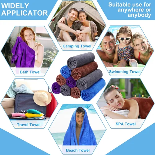 Vista 7 de Newwiee Juego de 20 toallas de baño a granel, toallas de baño grandes de secado rápido de 55 x 28 pulgadas para spa, gimnasio, salón, hotel y uso