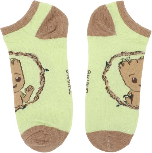 Vista 2 de Bioworld I Am Groot Mischief Mayhem Cuteness - Calcetines tobilleros para mujer (5 pares), Multi colorido
