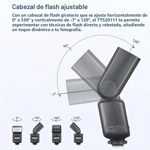 Vista 3 de Godox TT520III Flash universal de zapata caliente para Canon Nikon Sony