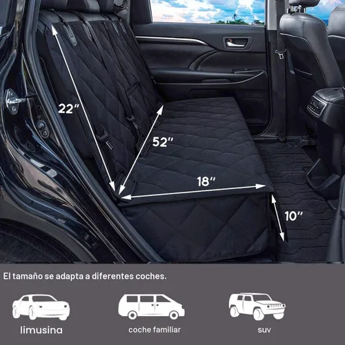 Vista 3 de Petalage - Funda de asiento de automóvil para perro, antideslizante, impermeable, resistente, a prueba de arañazos, lavable, compatible