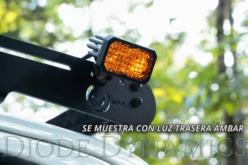 Vista 5 de Diode Dynamics C2 1.0 SAE Pod LED deportivo estándar amarillo (par), Combo con retroiluminación ámbar