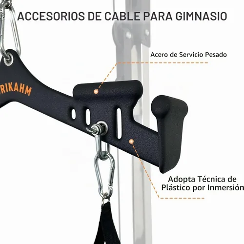 Vista 3 de Accesorios de tracción LAT de agarre múltiple, barra desplegable LAT, accesorio de máquina de cable para entrenamiento de músculos de la espalda
