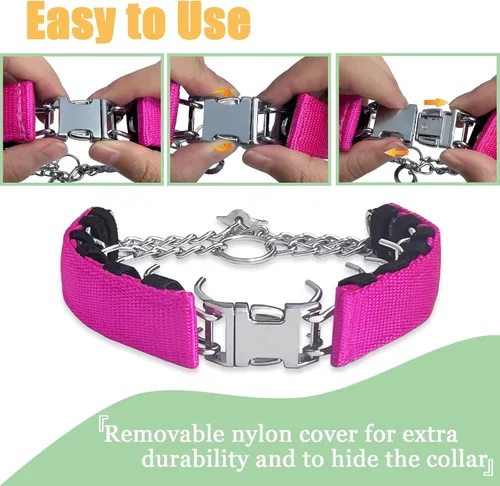 Vista 4 de Collar de entrenamiento para perros, collar ajustable para perros con hebilla de liberación rápida, collar sin tirones para perros pequeños