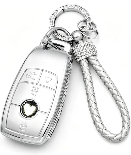 Vista 8 de Creativity Adecuado para funda de llaves Mercedes Benz. La caja de llaves de TPU suave avanzada es compatible con CLS CLA GLA AMG A C E S G GLC GLE