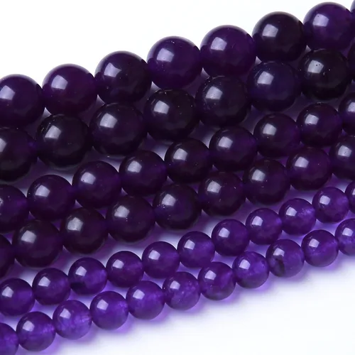 Vista 9 de Cuentas sueltas redondas de gemas naturales cuentas de piedra de energía de cristal para hacer joyas 15" (calcedonia afgana, 6 mm)