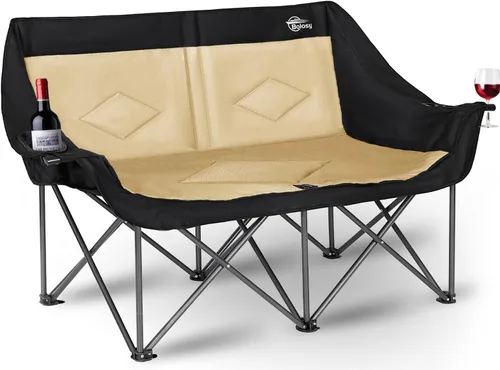 Vista 8 de Bolosy Silla de Camping para 2 Personas Silla de Camping Loveseat Silla de Camping Doble Plegable Extra Grande Silla de Camping Resistente Silla