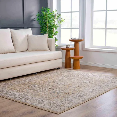 Vista 6 de Anana - Alfombra para sala de estar, dormitorio, color dorado, beige, 2 x 3 pies