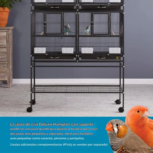 Vista 2 de Prevue Pet Products Deluxe Divided Breeder Cage - Black