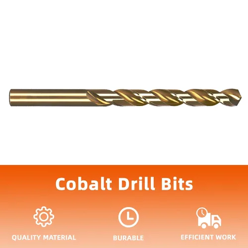 Vista 3 de Broca de cobalto de 0.217 in, brocas de metal M35 HSS, para metal duro, acero inoxidable, 5