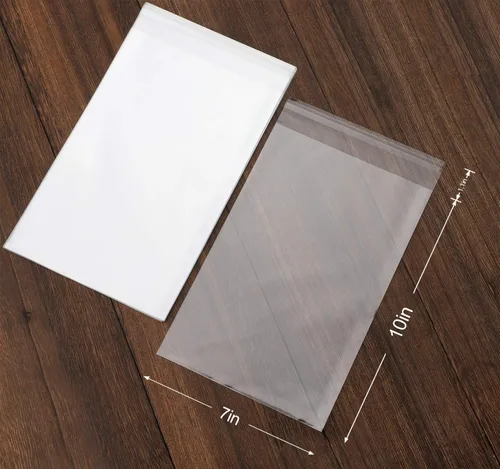 Vista 3 de Nobranded 50 piezas de bolsas de celofán transparentes de 17,8 x 25,4 cm con cierre autoadhesivo, bolsas de polietileno resellables de 2,8 mils