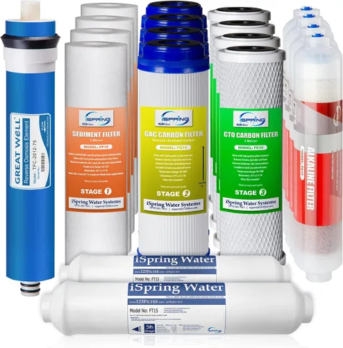 Vista 5 de iSpring RCC7AK - Sistema de filtro de agua potable por ósmosis inversa de 6 etapas con reimineralización alcalina, pH natural, color blanco