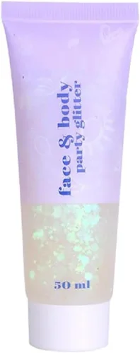 Vista 10 de Brillantina para la cara azul, traje de neón brillante, para fiesta, lentejuelas holográficas, maquillaje en gel con purpurina corporal (01# azul)