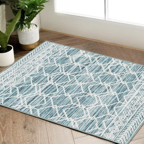 Vista 121 de jinchan - Tapete de pasillo marroquí de 2 x 6 pies con líneas, bohemio, lavable, para cocina, suave, geométrico, de lana sintética, antideslizante
