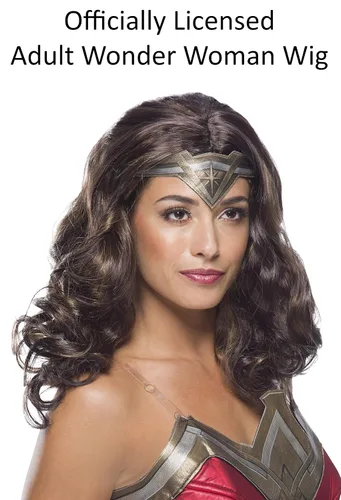 Vista 2 de Rubies Ww84 Ww84 Wonder Woman disfraz peluca como se muestra talla única