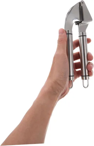 Vista 3 de ABOOFAN 1 juego de prensa de ajo manual de acero inoxidable sin esfuerzo herramienta para la cocina fácil de limpiar diseño elegante incluye pelador