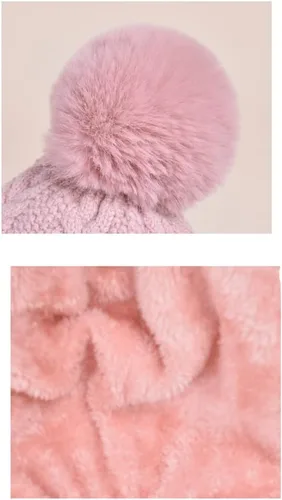 Vista 6 de Gorro de forro polar holgado de una pieza para mujer, bufanda cálida de invierno, gorro de punto grueso, gorro de esquí