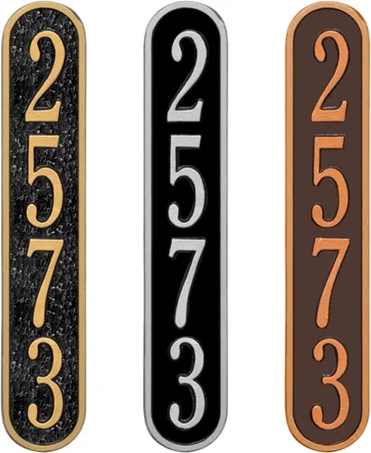 Vista 35 de Placa de dirección de metal personalizada, señales de números para placa de pared de casa, señal de dirección con nombre de calle, números de casa