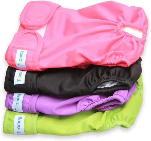 Vista 13 de Teamoy 4 piezas de pañales lavables para perras, fundas reutilizables para pañales de perras, superabsorbentes y cómodas, XS