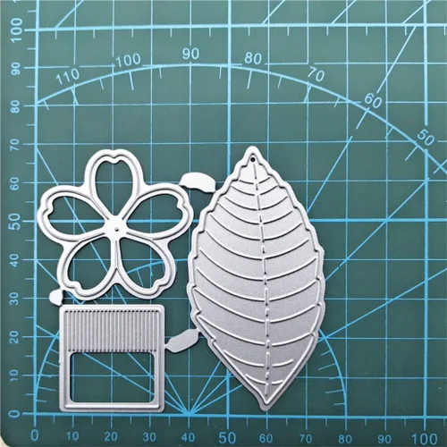 Vista 4 de Troqueles de metal 3D de arte de flores y hojas, troqueles de corte para hacer tarjetas, troqueles de relieve para álbumes de recortes, decoración