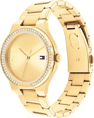 Vista 2 de Tommy Hilfiger Reloj de vestir para mujer Reloj de pulsera 3H brillante para ella Adornos de cristal femeninos Resistente al agua hasta 3 ATM98.4