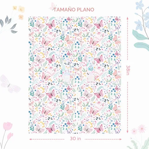 Vista 5 de Peekaboo - Funda para asiento de automóvil para bebé, niñas, niños, mamás, lactancia, manta para bebé, mariposa