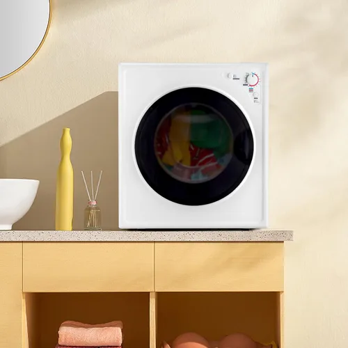 Vista 2 de ROVSUN Secadora de ropa portátil de 9 libras -1400 W con perilla de fácil control, color blanco