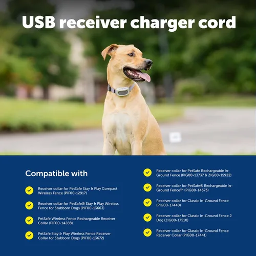 Vista 6 de PetSafe Cargador receptor – Cable de carga rápida – Cable de carga USB para valla inalámbrica y sistemas de valla en tierra – Compatible