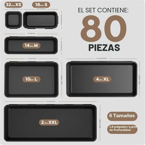 Vista 3 de 【Actualizado a 6 tamaños】Organizador de caja de herramientas A-LUGEI,【Se adapta a más de 100 herramientas】Juego de divisores de bandeja