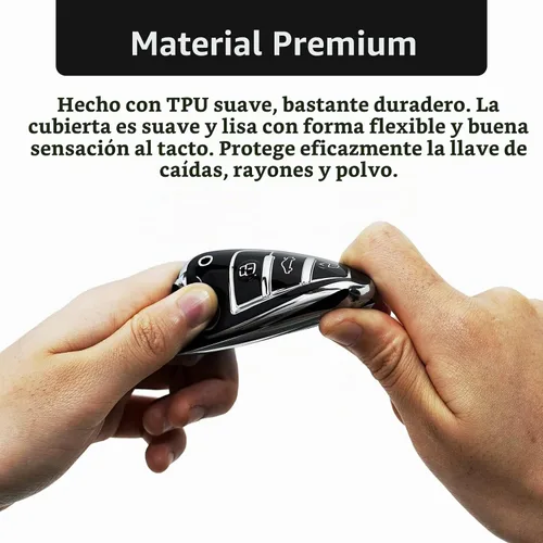 Vista 6 de OFFCURVE para Audi Funda de Llave, Carcasa de Llave de TPU Suave Premium de 360 Grados de Protección Completa Compatible con Audi A1 A3 Q3 Q7 R8 A6L