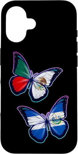 Vista 32 de El Salvador y México bicultural Roots - Carcasa para iPhone 17 (versión mariposa)