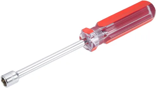 Vista 8 de uxcell Mango codificado rojo con llave de tuerca de 0.217 in no magnético con eje de 3,7 pulgadas