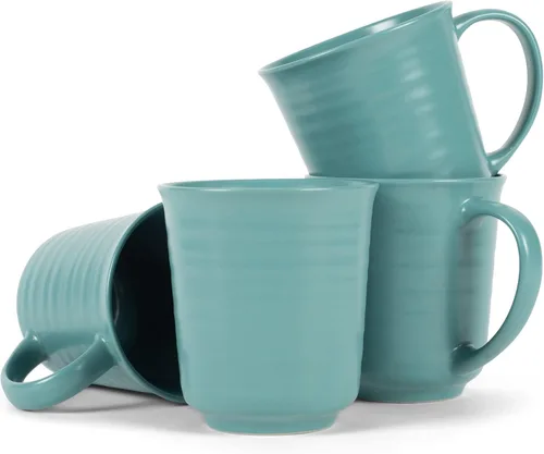 Vista 22 de Elanze Designs Tazas de café de cerámica de 17 onzas con acabado esmaltado mate marrón, paquete de 2