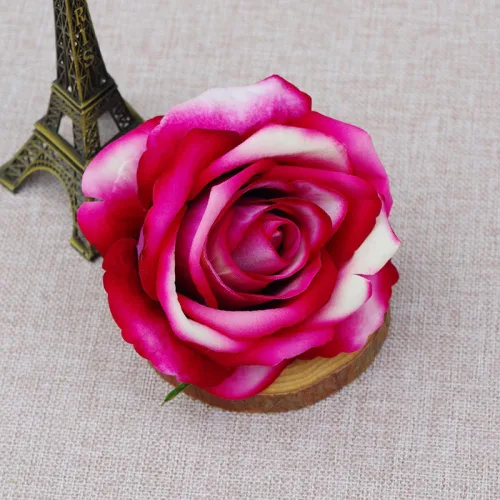 Vista 10 de 10 piezas de flores artificiales sin tallo de 3.9 in de cabeza de rosas artificiales estéticas para bodas, ramos, guirnaldas