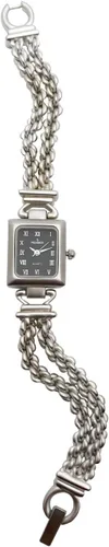 Vista 2 de Peugeot Reloj rectangular mate para mujer con cadena de cuerda de plata Cink Bracelet, plateado, Japonés