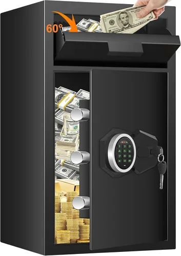 Vista 13 de Caja fuerte de 2.6 pies cúbicos para negocios, caja fuerte de lugar rápido con ranura de caída, cerradura de combinación retroiluminada digital