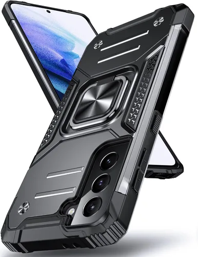 Vista 48 de DASFOND Diseñada para funda Galaxy S8 con soporte, anillo metálico giratorio mejorado de 360°, soporte kickstand de grado militar, resistente a