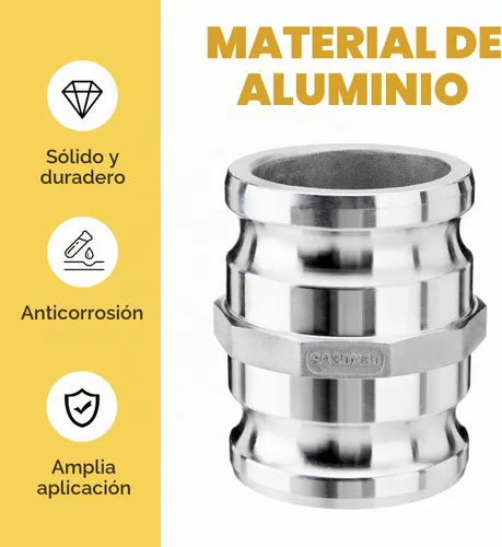 Vista 3 de AA3030 aluminio tipo AA leva y ranura adaptador de carrete (CAM-30-AA-AL)