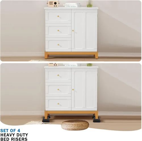 Vista 5 de ANNKUT Elevadores de muebles de 1 pulgada, elevadores de cama resistentes, elevadores de escritorio para elevación de sillas y patas de mesa, 4