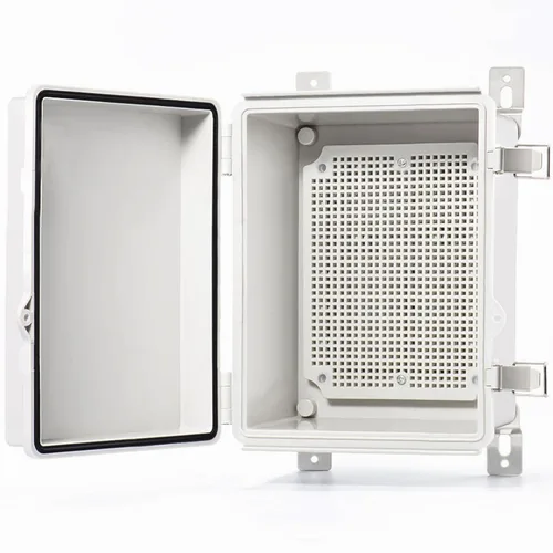 Vista 18 de QILIPSU - Caja de conexiones de acero inoxidable con tapa, bisagras y placa de montaje, universal, impermeable IP67, plástico ABS, gris, recinto