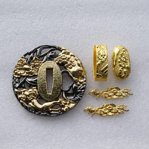 Vista 34 de Espada samurái japonesa KOSHIRAE – TSUBA FUCHI KASHIRA MENUKI 68-100
