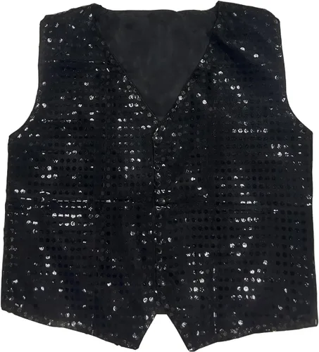 Vista 4 de Chaleco de lentejuelas brillantes para niños, camiseta corta para danza, jazz, hip hop, chaleco para coro, actuación escénica