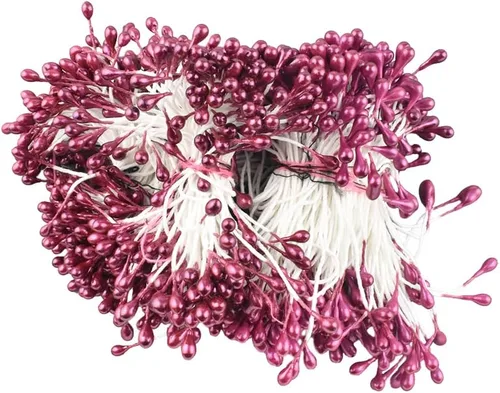 Vista 32 de HAHIYO 1000 piezas de 0.039 in negro perla doble cabeza flor Pistilo para hacer flores, decoración de álbumes de recortes, mini hecho a mano