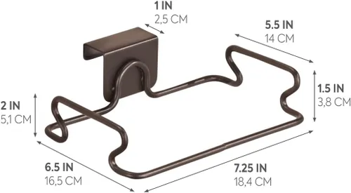 Vista 2 de InterDesign Classico, soporte de bolsa de plástico para el armario, organizador de almacenamiento para cocina, bronce