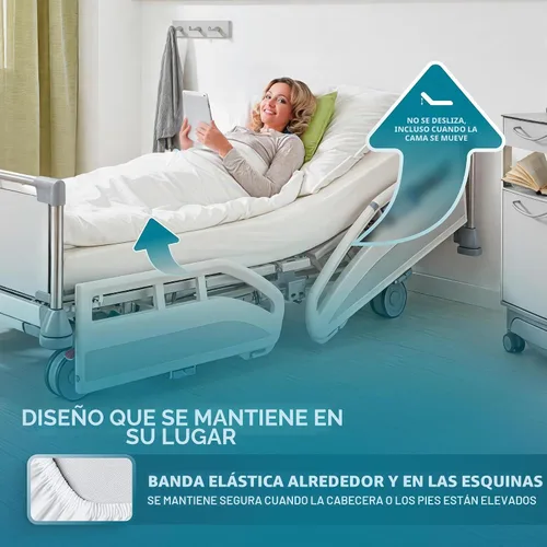 Vista 3 de Sábana para cama de hospital lisa, sábanas lisas tamaño doble, 1 sábana lisa, de algodón/poliéster