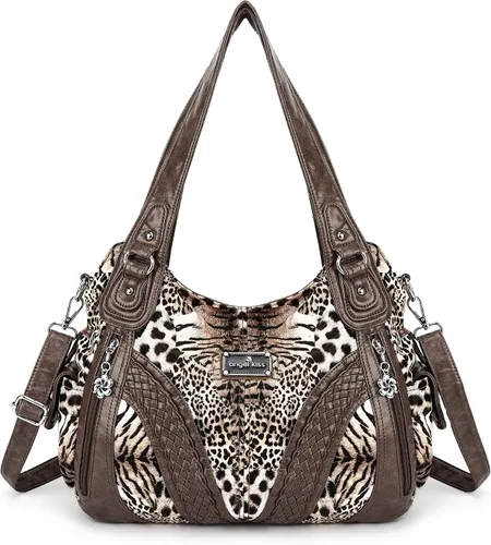 Vista 14 de Carteras y bolsos de mano para mujeres, bolso tote de moda, bolsos de hombro con asa superior, carteras tipo satchel de cuero sintético lavado