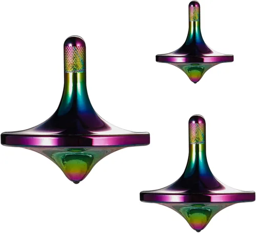 Vista 12 de Parte superior giratoria de acero inoxidable, exquisito equilibrio perfecto bien hecho de metal para escritorio EDC pequeño juguete