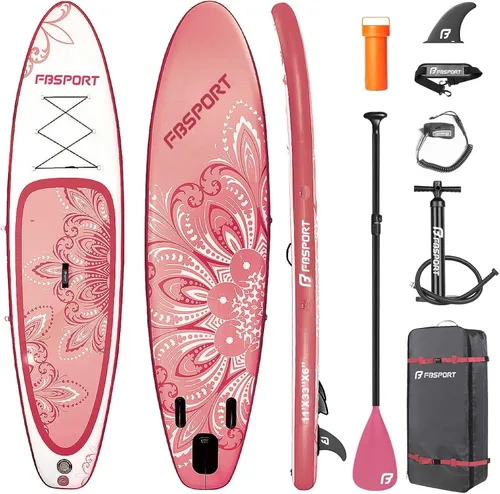 Vista 17 de FBSPORT Tabla de remo de pie prémium de 11 pies, tabla de yoga con accesorios de SUP y bolsa de transporte, amplia posición, control de surf