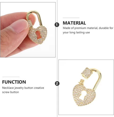 Vista 6 de EXCEART Cierre de collar de ojo de cerradura de corazón, conector de joyería duradero para fabricación de joyas de bricolaje, ligero, compacto